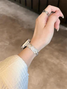 新款鑽石手鍊錶帶 38/40/41/42/44/45/46/49mm，相容於 錶帶，相容於錶帶，相容於 Ultra/Se10/9/8/7/6/5/4/3/2/1 - 星光麥穗 - 查看 5