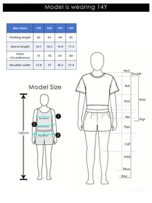 豹纹星形图案短袖T恤，女童款 - 休闲百搭，适合上学、度假和购物，春夏风格 - 黑色 - 查看 5