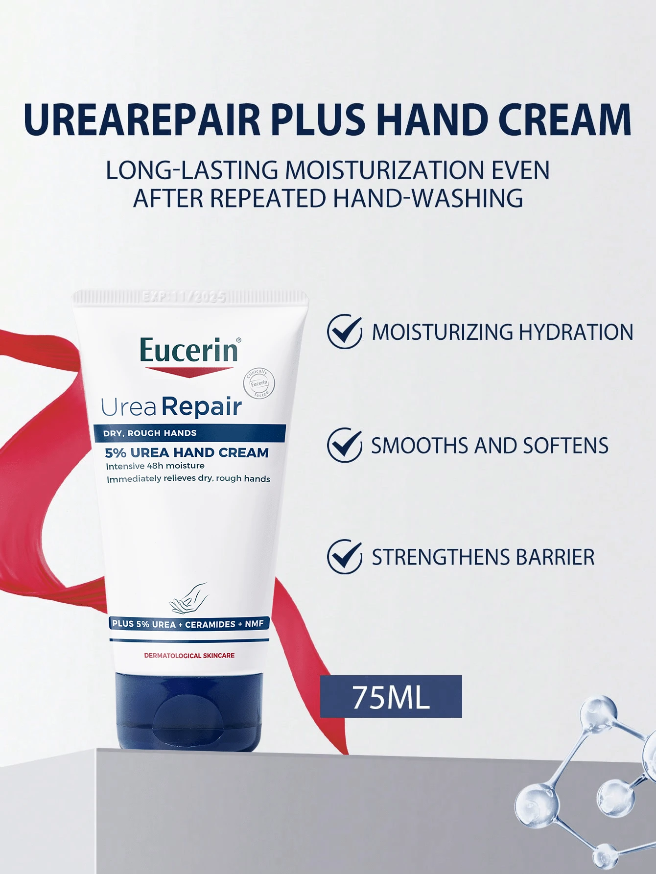 Eucerin 保湿修复护手霜,不油腻滋养保湿霜,适合干性皮肤 - 75ml - 查看 1