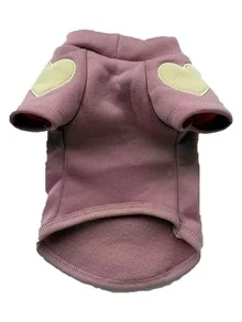 1件 LANGXINGCS 宠物衣服，保暖舒适的爱心图案狗狗连帽衫，爱心图案猫咪衣服，4种颜色可选，冬季保暖狗狗衣服，适合中小型猫狗