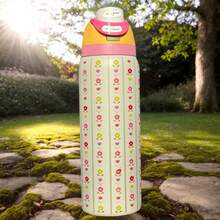 Owllaa'  32oz Original Stainless Steel Insulated Water Bottle With Straw And Handle - A Wide Variety Of Cartoon Patterns To Choose From - Perfect For School, Sports, And Travel, And A Great Gift Option - 32 Oz Capacity. - 珊瑚粉 - 查看 4