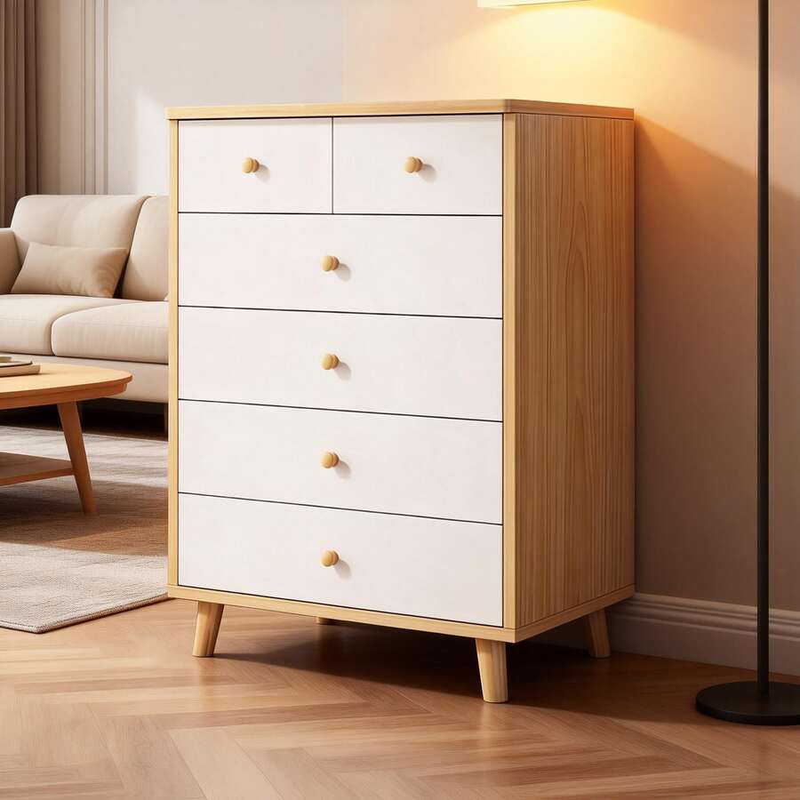 Cómoda Cajonera De Madera Moderna Con 6 Cajones Organizador | Gran Espacio Almacenamiento