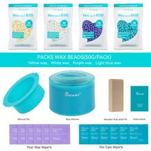 WEWAX 脱毛套装（含硅胶罐）——内含 4 包硬蜡豆、10 个刮刀——男女通用便携式脱毛套装，居家旅行皆宜。 - 查看 10