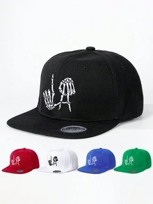 1pc Embroidered Gothic LA Letter Adjustable Flat Brim Baseball Cap, Outdoor Sun Protection Casual Hat Suitable For Spring, Autumn, Travel, Beach, Y2K Style For Boys And Girls - Flat Brim Baseball Cap - View 18