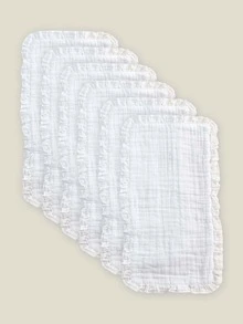 2件裝柔軟薄款蕾絲嬰兒圍兜，適合四季新生兒護理，Oeko-Tex認證 - 白色 - 查看 12