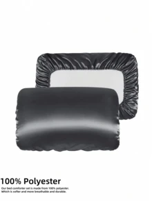 2pcs Solid Color Pillow Case Without Filler, Modern Fabric Soft Bedding Pillow Case For Household - Dark Grey - View 10