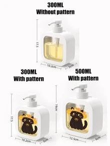 Adorable Black Cat And Floral Soap Dispenser Bottle - Reusable Pump Dispenser With Click Pump, Compact Kitchen/Bathroom Decor For Dish Soap, Hand Soap, Lotion - Ideal Move-In Gift For Cat Lovers, Spring Decor - Plastic Construction, Bathroom Accessory, Playful Design, Easy-To-Use Pump, Home Decorator - Multicolor - View 7