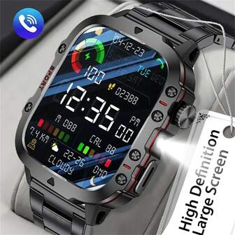 1.81インチ フルタッチスクリーン スマートウォッチ、メッセージ、通話、歩数計、アラート機能付き、iPhone & Android対応、フィットネストラッカー、女性と男性へのギフトに最適、誕生日プレゼント