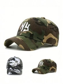 1pc Adjustable NY Embroidery Camo Baseball Cap, Outdoor Sun Protection Casual Hat For Spring/Autumn Traveling, Beach, Y2K Style Unisex - Baseball Cap - View 12