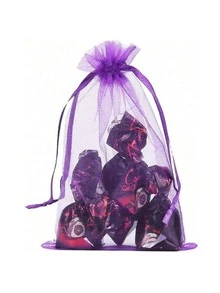 100 chiếc túi dây rút bằng vải organza màu tím, kích thước 2.76*3.54 inch, túi quà tặng trang sức cao cấp, thích hợp làm quà tặng tiệc tùng, đồ thủ công, đám cưới, tiệc mừng tuổi teen và các dịp đặc biệt, túi quà nhỏ. - Nhiều màu - Xem 6