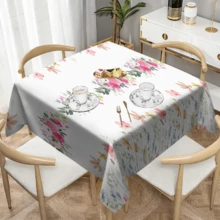 1/20片装玫瑰花卉印花桌布，适用于节日派对、野餐、晚餐装饰，适合家居客厅、厨房、餐厅，可机洗，易于清洁 - 彩色 - 查看 17