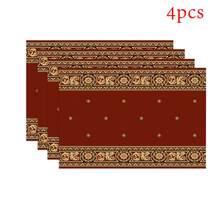 Bộ 1/4/5/6/7/20 món khăn trải bàn và tấm lót chén bằng polyester họa tiết hoa đỏ và vàng, thích hợp cho các lễ hội Hồi giáo, phong cách Bohemian, trang trí nhà kiểu Ả Rập, nhà bếp, tiệc ngoài trời, phòng ăn. - Nhiều màu - Xem 15