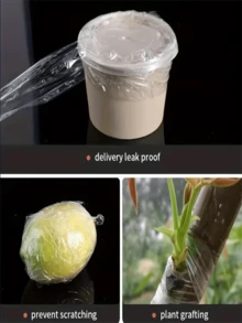 1 Roll 300m Transparent Stretch Film, Box Wrapping Film, Courier Packaging Film, Plant Grafting Film - Transparent - View 5