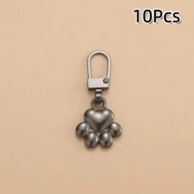 5/10/20pcs Dog Paw Metal Zipper Pulls, DIY Replacement Keychain Suitable For Luggage, Wallets, Jackets, Backpacks, Etc. - Multicolor - View 20