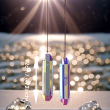 A 120MM Hexagonal Long Rainbow-Colored Crystal Garden Hanging Sunshade Decorative Pendant With Seven-Color Multi-Faceted Reflection, Suitable For Balcony, Courtyard And Garden Decoration All Year Round - Multicolor - View 3