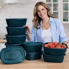 Airtight Plastic Containers Kit 10 800ml Pots - Màu xanh ngọc - Xem 1