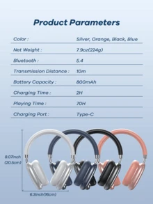 Remax Bluetooth Headphones Over Ear, 70 Hours Playtime Wireless Headphones With Up To 300 Hours Battery Standby, Support Answer Call(Black), Premium Gift For Friend, Classic Best Seller Of Store - RB-602 - View 12