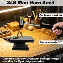3lb Mini Anvil Set, Forged Iron Anvil With Rubber Mallet, Suitable For Jewelry Making, Blacksmith Forging Tools, Jewelry Hammer And Anvil Set, Bench Anvil Silversmith Tools - Multicolor - View 7