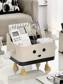 1pc Multifunctional Desktop Storage Box, Makeup Organizer Rack, Tabletop Display Box, Remote Control & Office Supplies Holder, With Self-Adhesive Stickers, For Desktop Decoration - Multicolor - View 3