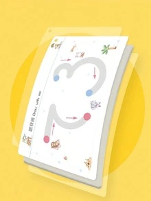 1本趣味控笔训练书，价格实惠，适合幼儿早期教育的基础练习卡片（不含笔，按钮需自行安装，按钮颜色随机），采用加厚纸质雾化膜，（1本书32页），练习左右脑协调发展，手眼脑系统训练，非常好的控笔训练书，适合开学季和学期中期使用，图片仅供参考，请以实物为准。 - 彩色 - 查看 7