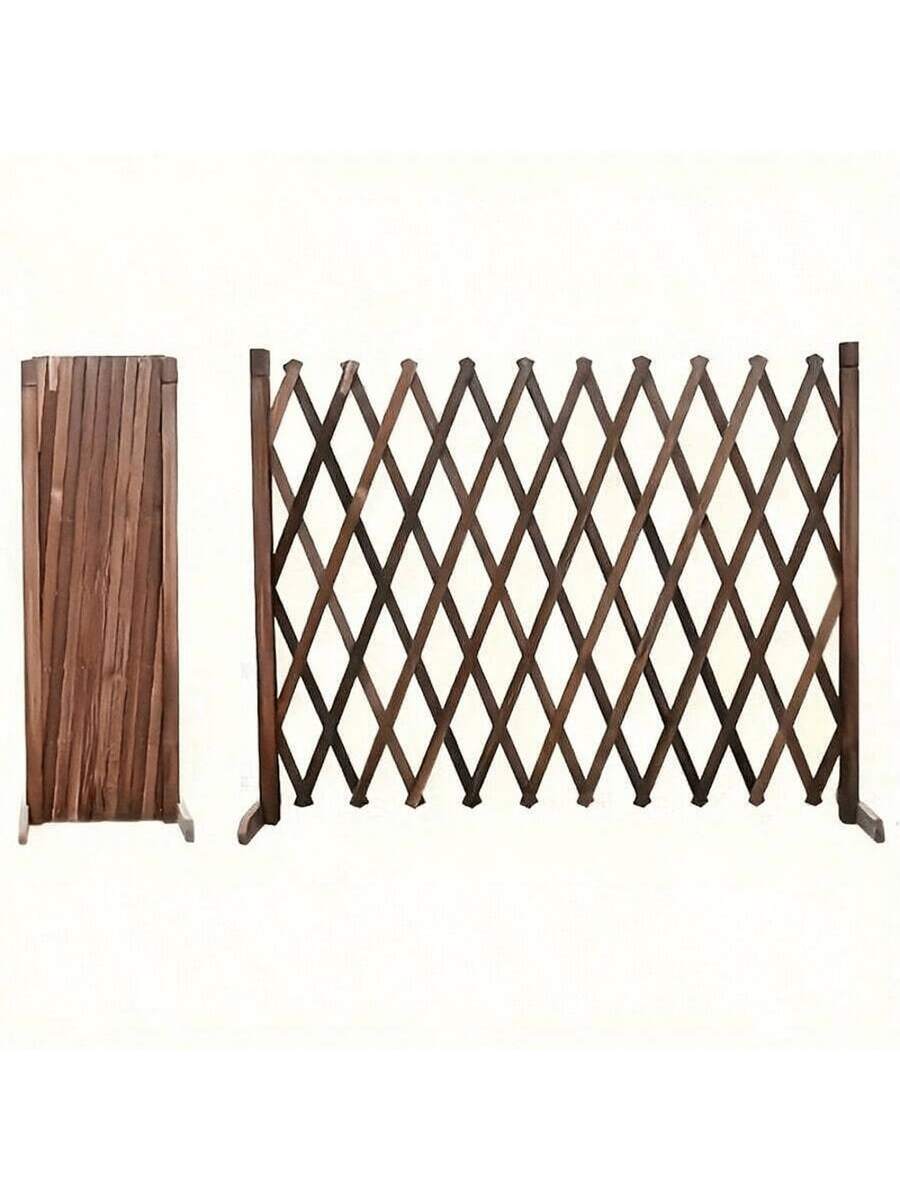 1 Extendable Wooden Pet Gate For Dogs & Cats - Corrosion-Resistant Charcoal Finish, Simple Indoor Safety Barrier For Home, Bedroom, Doorways & Stairs (120/160cm), Indoor Dog Gates - Black - View 1