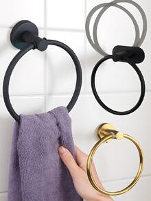 1pc Stainless Steel Towel Ring Holder, Bathroom Towel Organizer