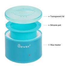 WEWAX 脱毛套装（含硅胶罐）——内含 4 包硬蜡豆、10 个刮刀——男女通用便携式脱毛套装，居家旅行皆宜。 - 查看 12