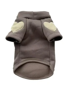 1件 LANGXINGCS 宠物衣服，保暖舒适的爱心图案狗狗连帽衫，爱心图案猫咪衣服，4种颜色可选，冬季保暖狗狗衣服，适合中小型猫狗