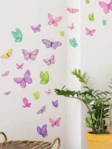 1 Set Butterfly Wall Stickers, Suitable For Bedroom, Entrance, Living Room, Porch, Home Decor, Waterproof, Self-Adhesive, Removable - Multicolor - View 6