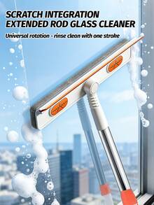 一套窗户刮水器和擦洗器 - 多用途塑料刷毛，不锈钢手柄，多功能玻璃和地板清洁器，适用于家庭和户外，是客厅、卧室、浴室的理想之选 - 完美的节日礼物 - 彩色 - 查看 3