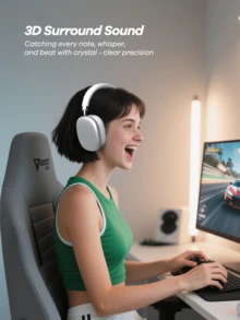 Remax Bluetooth Headphones Over Ear, 70 Hours Playtime Wireless Headphones With Up To 300 Hours Battery Standby, Support Answer Call(Black), Premium Gift For Friend, Classic Best Seller Of Store - RB-602 - View 6