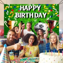1pc Football-Themed Birthday Party Banner, Birthday Banner Background, Party Photo Backdrop, Wall Decoration Prop, Party Supplies, Home And Outdoor Decorations.