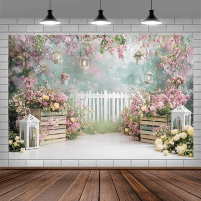 1pc Spring Dreamland Floral Garden Backdrop - Ideal For Portrait Photography, Party Decor, Suitable For Wedding, Bridal Shower, Birthday, Indoor/Outdoor Decoration, Home, Garden, Yard, Universal Theme, Birthday Decoration
