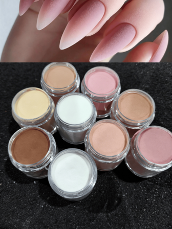 9 delar akrylpulverset, julrosa färg högglansigt akrylpulverset, nagel DIY-konstdesign, 9 färger akrylnagelkonst 3D-nagelskulptur nagelförlängning och nagelcarving, professionellt polymer 3D akrylnagelkonstkit, present till kvinnor och flickor, långvarig och enkel att applicera