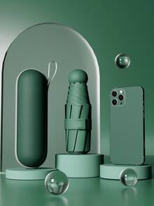 2-In-1 Mini Capsule Umbrella, Women's UV Protection Sunshade Umbrella, Lightweight & Portable - Multicolor - View 15