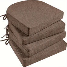 Cojín en forma de D, Cojín de silla de comedor de 2 pulgadas de grosor, lavable a máquina, cojín de asiento de silla de 16 pulgadas x 16 pulgadas, paquete de 4 - Multicolor - Ver 7