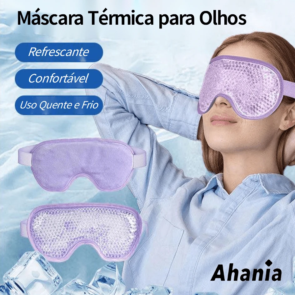 Refreshing Eye Mask With Hot And Cold Gel Beads, Reusable, Relaxing, Velvet Fabric, Double-Sided - 彩色 - 查看 1