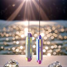 A 120MM Hexagonal Long Rainbow-Colored Crystal Garden Hanging Sunshade Decorative Pendant With Seven-Color Multi-Faceted Reflection, Suitable For Balcony, Courtyard And Garden Decoration All Year Round - Multicolor - View 9