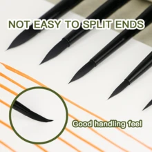 1pc Rubens Black Handle Foldable Watercolor Brush, Grey Squirrel Hair + Nylon Bristles, Lightweight Wooden Lacquered Handle Watercolor & Calligraphy Brush, Suitable For Art Students Outdoor Sketching, Beginners Watercolor & Oil Painting - Black - View 4