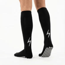 1 Pair High-Top Grip Socks With Lightning Pattern, Thick Terry Cushion, Non-Slip Sports Socks - Multicolor - View 1