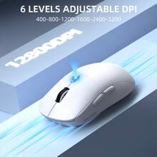 ATTACK SHARK A.JAZZ NJ07 Wireless Mouse, 67g Ultra-Light, Supports 2.4G/Bluetooth/USB-C 3 Connection Modes, 6-Level DPI Adjustment Up To 12800, 1000Hz Optical Sensor, Ergonomic Design, Long Battery Life, Suitable For PC - Multicolor - View 3