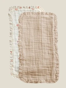 2 buc bavete/lavete de râgâit moi și confortabile cu margini din dantelă, certificate Oeko-Tex, potrivite pentru toate anotimpurile, îngrijirea nou-născuților și a bebelușilor