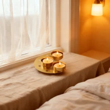 月牙形烛台，营造氛围的拍照道具和展示品 - 彩色 - 查看 2