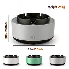 1pcs Smart Ashtray Self Extinguishing, 2 In 1 Air Purifier Ashtray With Filter Multifunctional Smokeless Ashtray Air Purifier Ashtray For Home,Ideal Gift For Friends, Birthdays, And Holidays - 灰色 - 查看 2
