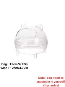 1 pieza Tazón de baño de arena para hámster, casa de baño de arena, inodoro para hámster, gran contenedor de observación de espacio para baño, accesorio de jaula - transparente - Ver 5