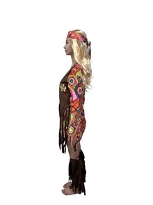 Bộ 4 món - Váy nữ phong cách hippie thêu tua rua, chân váy dài màu nâu kiểu bohemian và tất giữ ấm chân có tua rua, trang phục dự lễ hội âm nhạc. - Nhiều màu - Xem 17