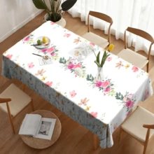1/20片装玫瑰花卉印花桌布，适用于节日派对、野餐、晚餐装饰，适合家居客厅、厨房、餐厅，可机洗，易于清洁 - 彩色 - 查看 6