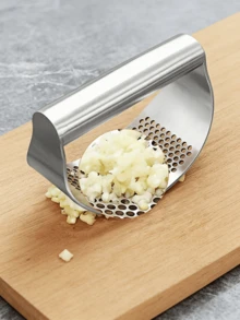 1pcs Kitchen Garlic Press, 2025 New Model Garlic Grinder With Peeling Function, Kitchen Garlic Mashing Tool (Silver Style A), Labor-Saving Kitchen Tool For Women, Christmas Gift - Silver - View 1
