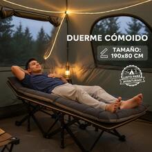 JM VAAL Cama plegable EXTRA resistente 190x80 cm, 300 lb, estructura de acero anti-humedad portátil, diseño y silencioso anti-ruido, ideal para terrazas CDMX, oficinas en casa, emergencias por sismos, y cuidado de la salud mental. - Negro - Ver 9