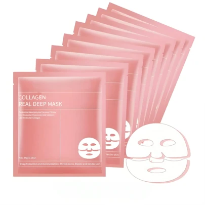 Collagen Face Mask – Hydrating Collagen Sheet Masks, Deep Hydration, Overnight Face Mask For Radiant Skin
